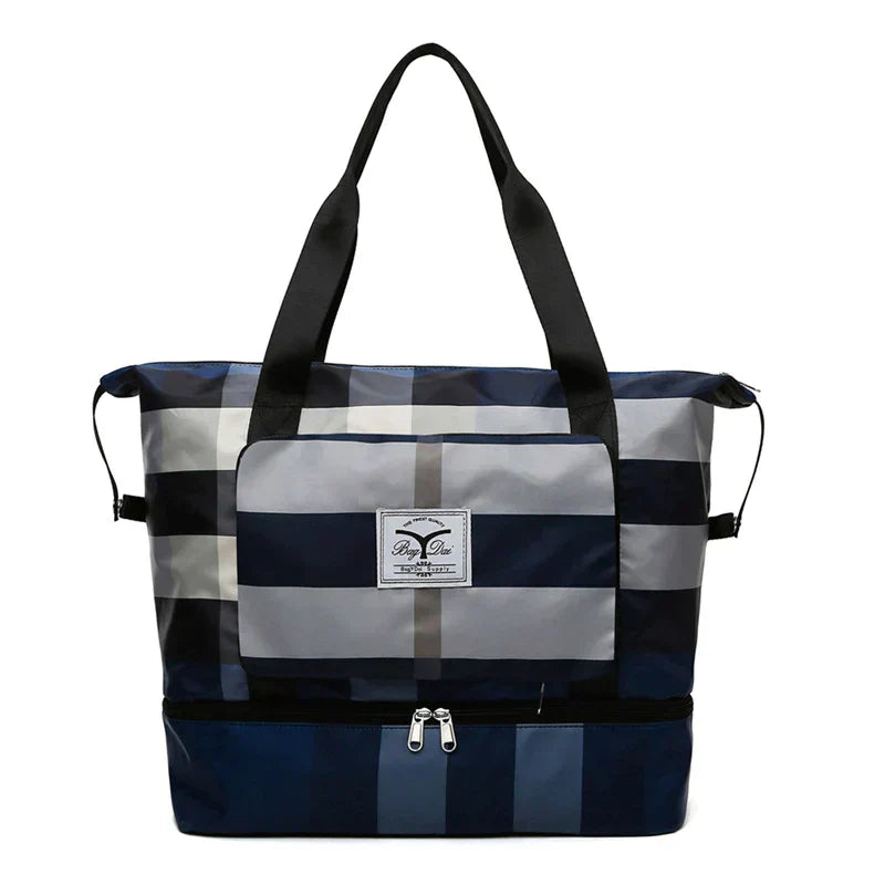 Waterdichte FlexiCarry reistas, opvouwbaar, praktisch als handbagage of gymtas.