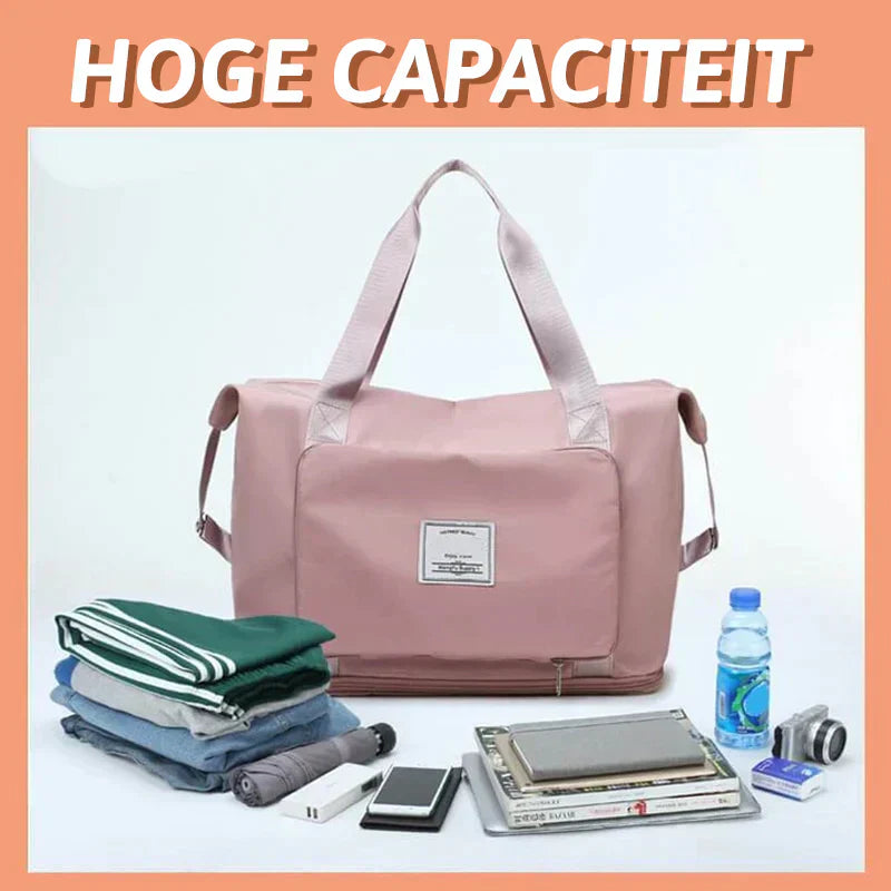 FlexiCarry handbagage reistas, opvouwbaar & waterdicht, ideaal voor weekendtrips.