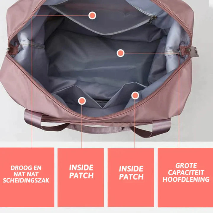 Unisex gymtas FlexiCarry, waterdicht en lichtgewicht, makkelijk op te bergen.