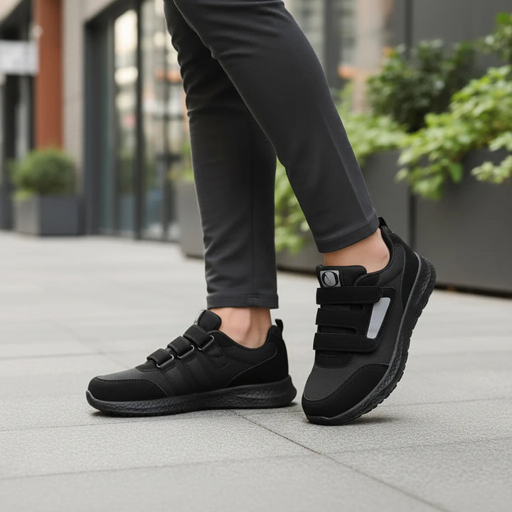 Ademende unisex sneakers met klittenband, brede pasvorm voor hielspoor, bunion en gevoelige voeten.