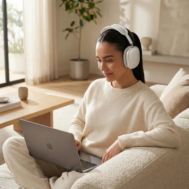 Moderne unisex over-ear koptelefoon met Bluetooth en krachtige ANC. Heldere audio, lange batterijduur.