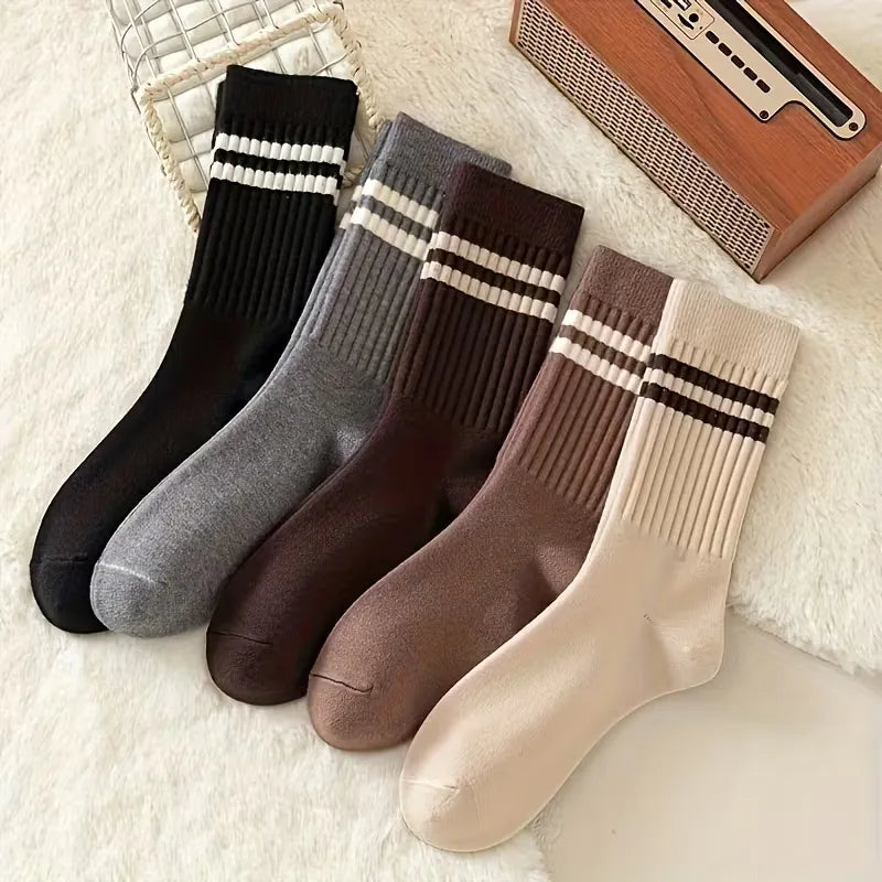 Unisex ribbed sokken, lange, comfortabele streetwear sokken, ideaal voor herfst & winter.