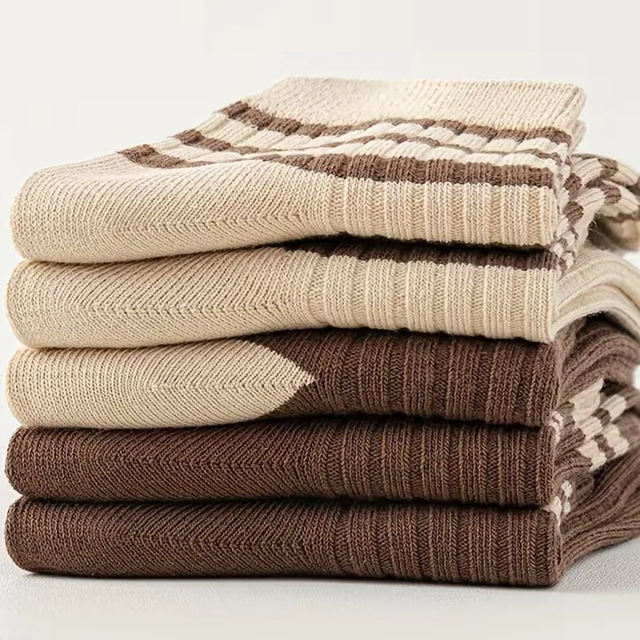 Gestreepte unisex sokken in ribgebreide kwaliteit, een 5-pack voor optimaal comfort en casual stijl.