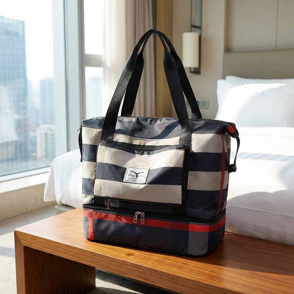 Unisex ruime weekendtas met bodemvak, ideaal voor reizen en sport.