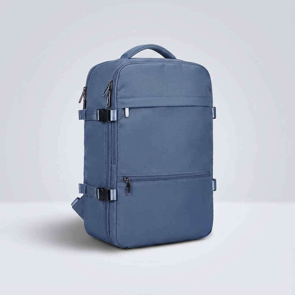 Compacte SkyGuardBag handbagage reisrugzak met TSA-slot, waterbestendig en antidiefstal voor zorgeloos reizen.