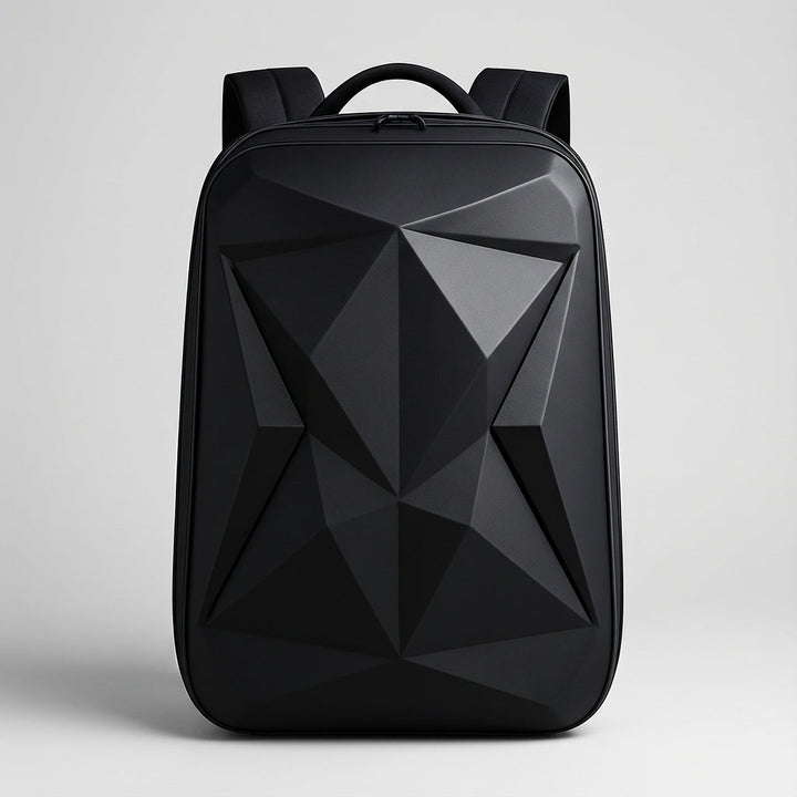 Zwarte StratoPack business rugzak met laptopvak; waterafstotend en antidiefstal. Perfect voor werk en reizen.