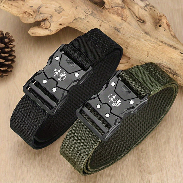 Unisex tactische nylon riem, duurzaam en verstelbaar voor outdoor en sport.
