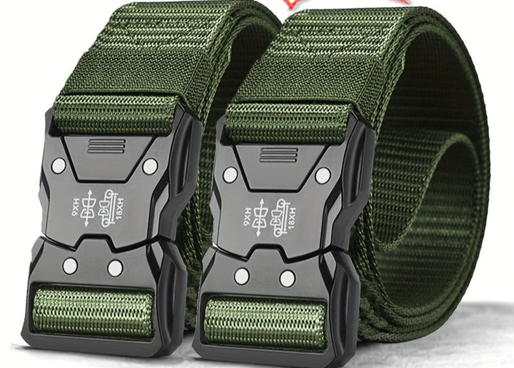 Duurzame tactische riem met snelsluiting, verstelbaar en stevig voor outdoor liefhebbers.
