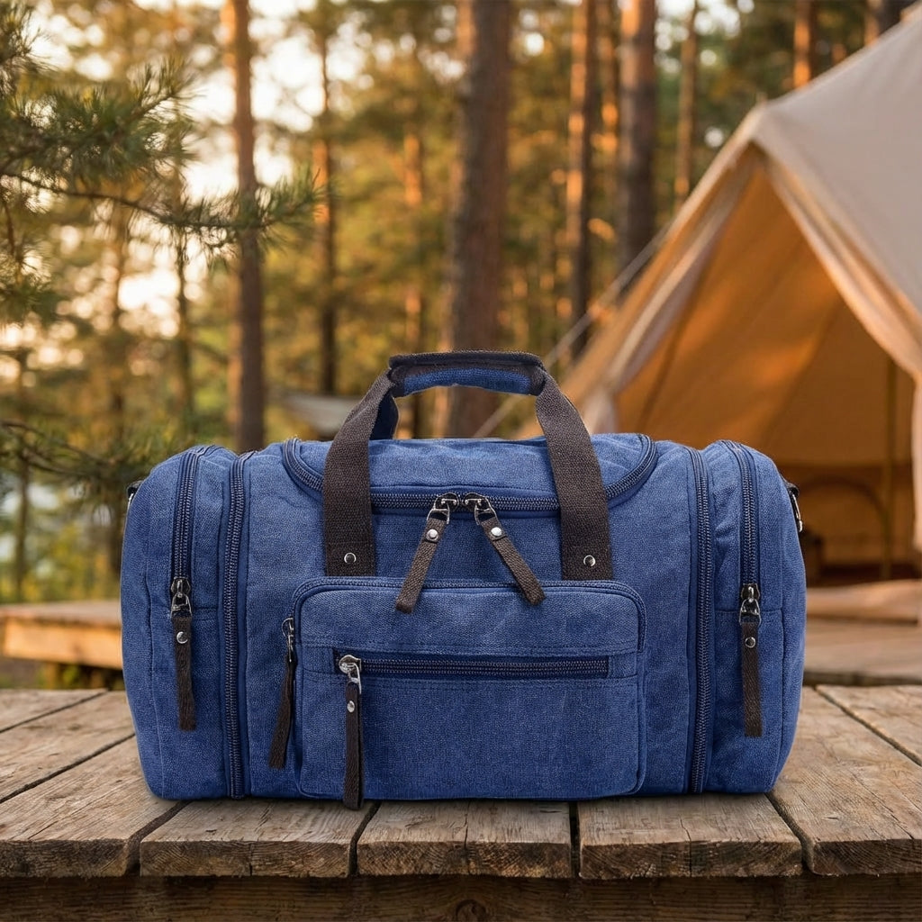 Unisex uitbreidbare canvas weekendtas, perfect voor reizen. Duurzame WeekenderPro reistas met veel ruimte.
