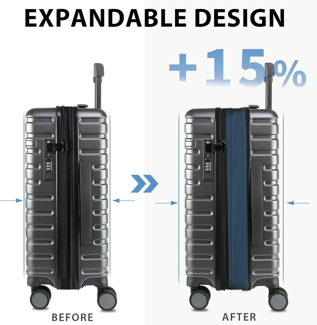 Ideale harde reisaccessoire, uitbreidbaar, met comfortabele handgrepen en TSA-slot.