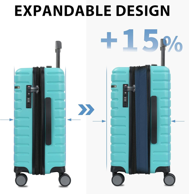 Compacte harde koffer, perfect als handbagage, met veilige rits en TSA-slot.