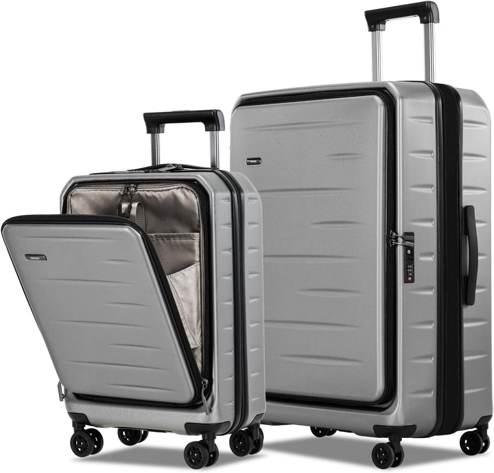Unisex uitbreidbare handbagage koffer, klaar voor een weekendtrip of stedentrip.