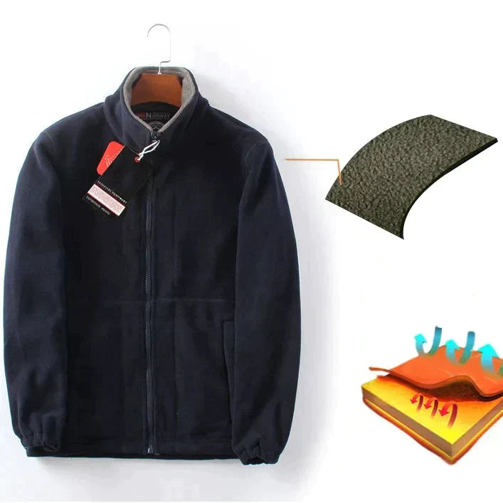 Unisex ultra warme fleece jas in zacht materiaal voor heren en dames, perfect voor koude winterdagen met praktische zakken.