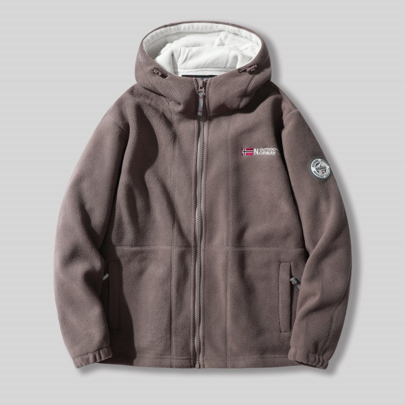 Unisex ultra warme fleece jas in zacht materiaal voor heren en dames, perfect voor koude winterdagen met praktische zakken.