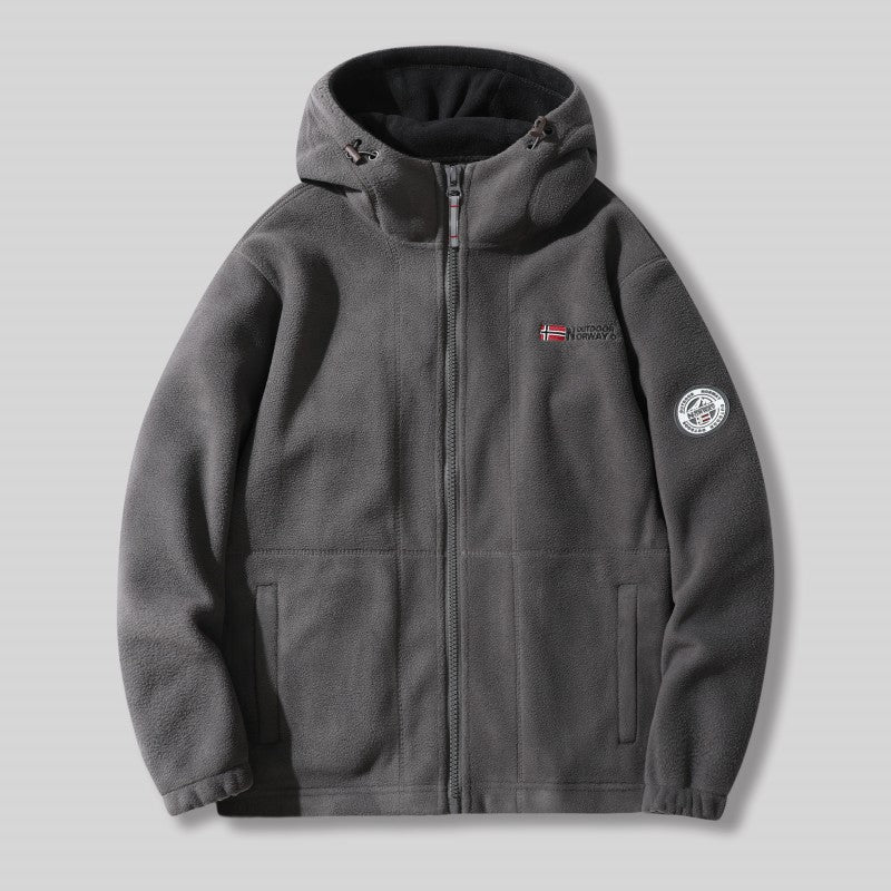 Unisex ultra warme fleece jas in zacht materiaal voor heren en dames, perfect voor koude winterdagen met praktische zakken.