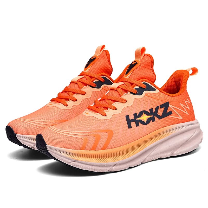 Detailopname van de ademende mesh stof van de unisex hardloop- en fitness sneakers.