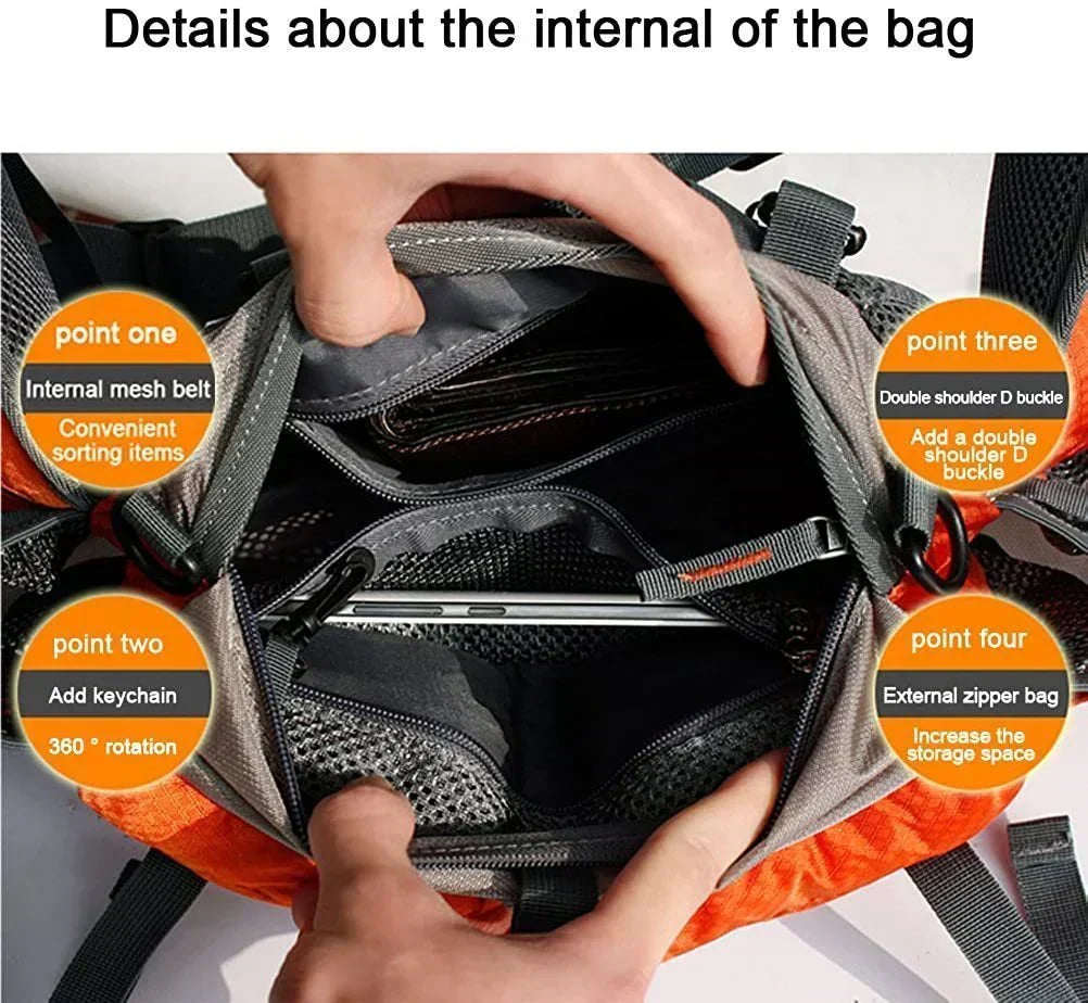 Veelzijdige unisex waterdichte outdoor heuptas, geschikt voor wandelen en dagelijks gebruik. Compact & stevig.