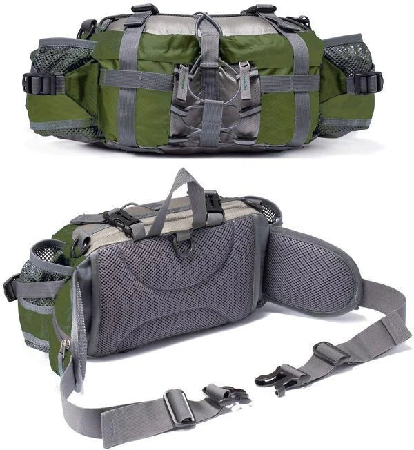 Duurzame nylon waterdichte heuptas, compact design met ruime opbergruimte. Essentieel voor outdoor sport.