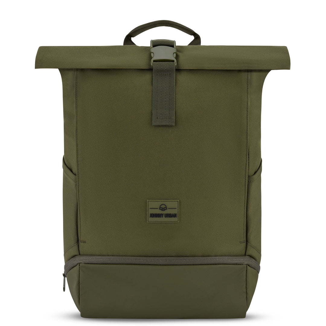 Rolltop rugzak UrbanFlow; ideaal voor studenten, met ruimte voor boeken en laptop.