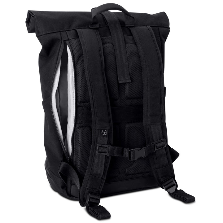 Georganiseerde UrbanFlow rolltop rugzak; met apart laptopvak voor veilige opslag.