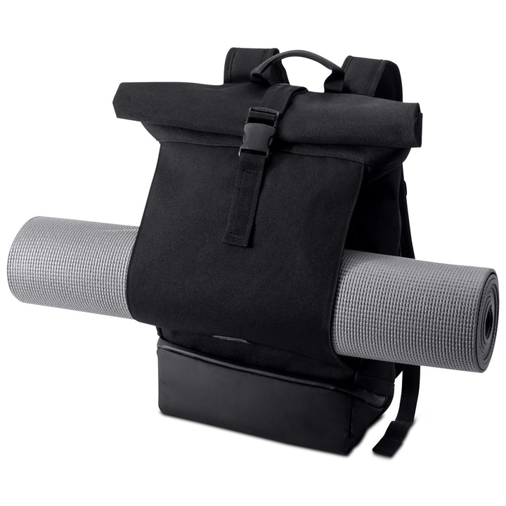 Robuuste UrbanFlow rolltop dagrugzak; waterafstotend, perfect voor stedelijk gebruik.