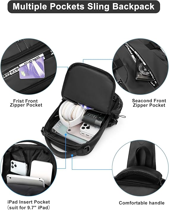 UrbanLite sling rugzak, compact en lichtgewicht, perfect voor een actieve levensstijl, fietsen of wandelen.