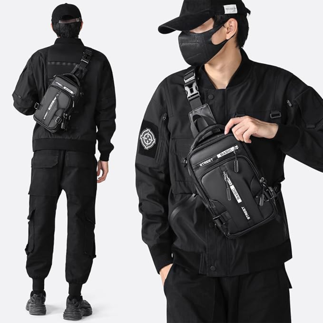Duurzame UrbanLite sling rugzak voor dagtochten, compact en lichtgewicht, van stevig, weerbestendig nylon.