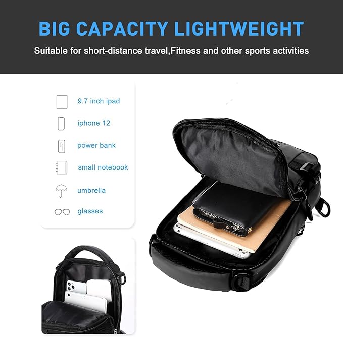 Functionele UrbanLite crossbody rugzak met ritsvakken, slimme opbergruimte, georganiseerd en veilig.