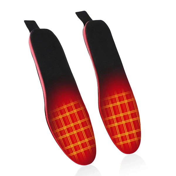 Dunne unisex verwarmde inlegzolen met afstandsbediening voor optimale voetverwarming en wintercomfort.
