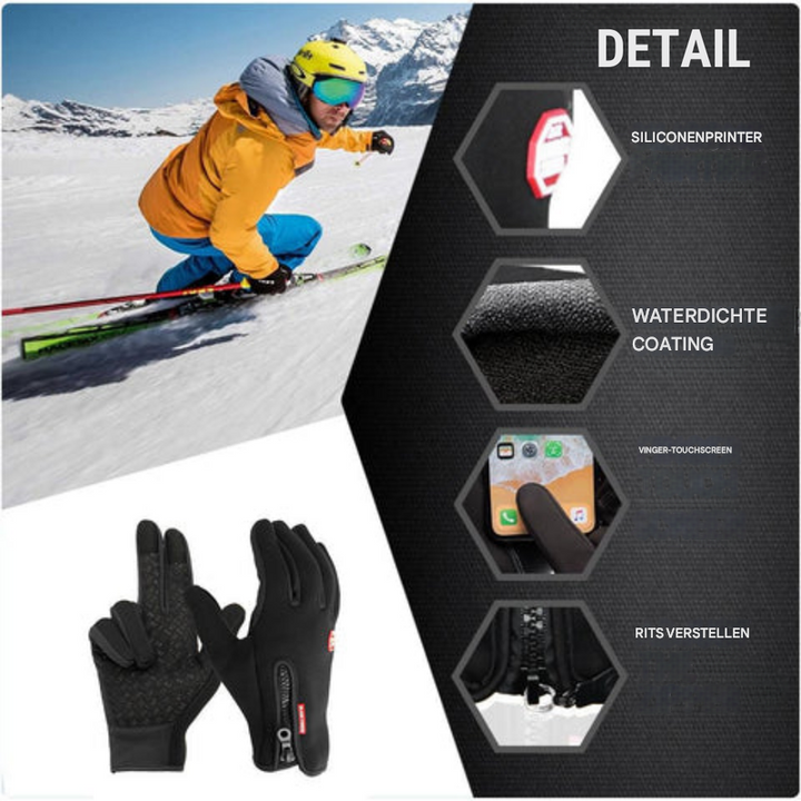 Warme unisex winterhandschoenen in actie tijdens koud weer; perfect voor sport en vrije tijd