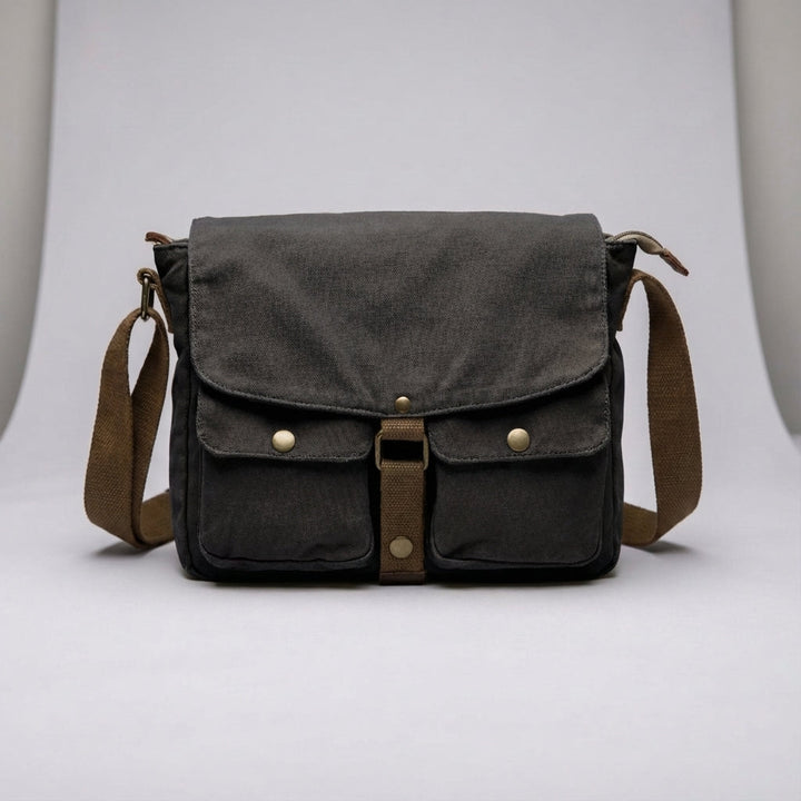 Veelzijdige unisex vintage canvas schoudertas, perfect als dagtas of reistas met crossbody draagcomfort.