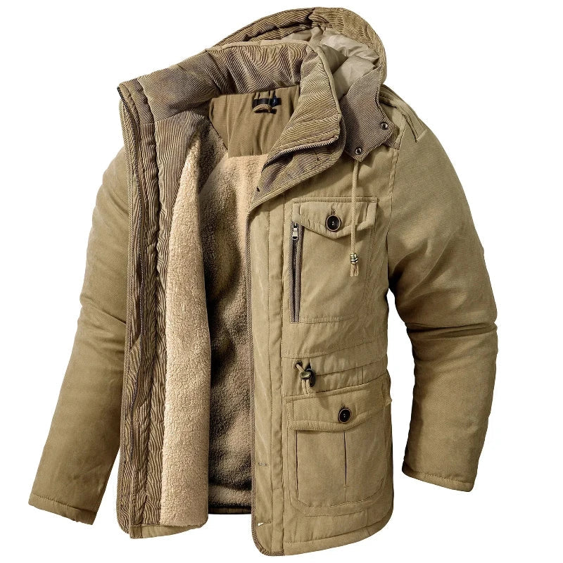 Unisex warme waterdichte winterjas, ideaal voor koude dagen. Comfortabele parka met fleecevoering.