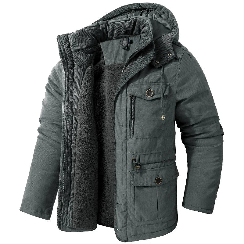 Stijlvolle unisex winterjas, waterdicht en warm, met praktische zakken en capuchon voor winterse omstandigheden.