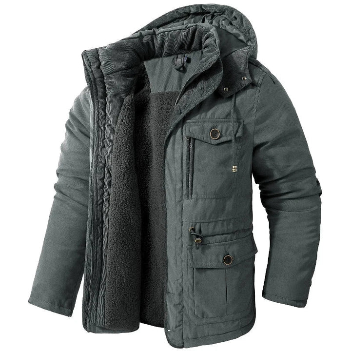 Stijlvolle unisex winterjas, waterdicht en warm, met praktische zakken en capuchon voor winterse omstandigheden.