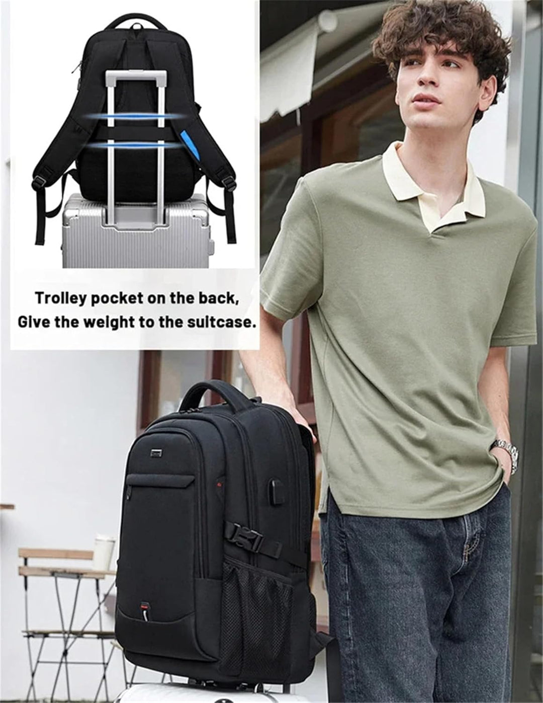 Ergonomisch ontworpen unisex rugzak met gewatteerde schouderbanden en rugpaneel voor comfortabel dragen.
