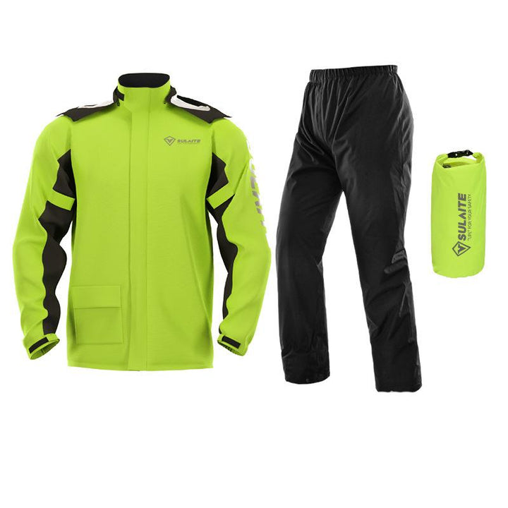 Waterdicht unisex regenpak, ideaal voor fietsen en wandelen, biedt optimale bescherming.