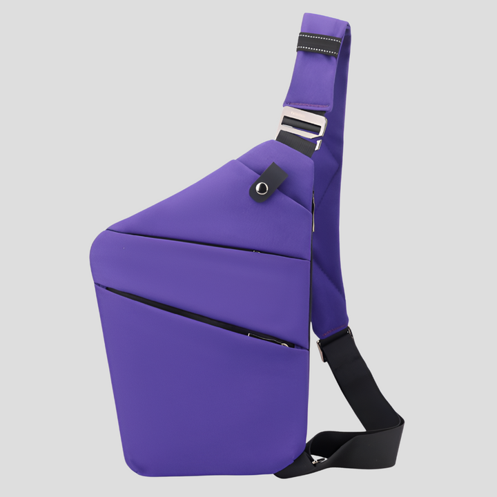 De waterdichte nylon schoudertas in een neutrale kleur, geschikt voor zowel mannen als vrouwen.