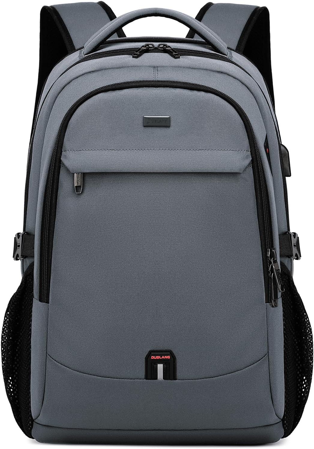 Unisex waterdichte laptop rugzak met USB oplaadpoort, ideaal voor reizen, school en zakelijk gebruik.