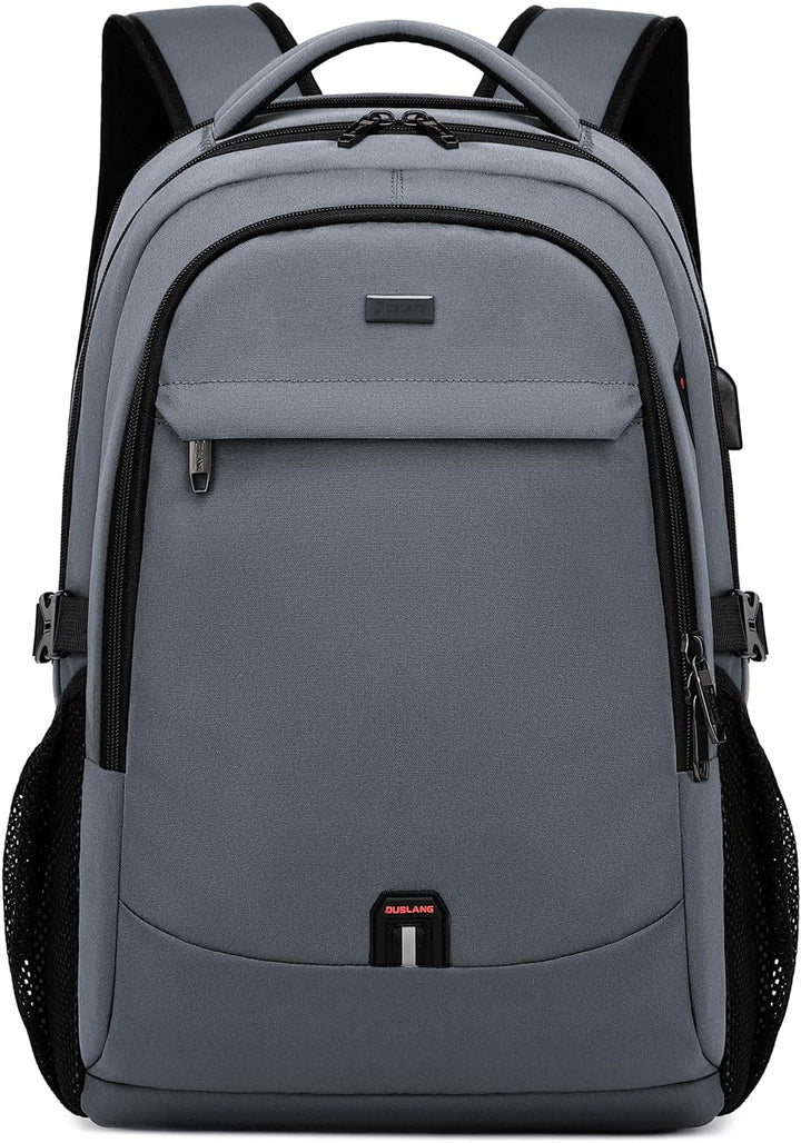 Unisex waterdichte laptop rugzak met USB oplaadpoort, ideaal voor reizen, school en zakelijk gebruik.