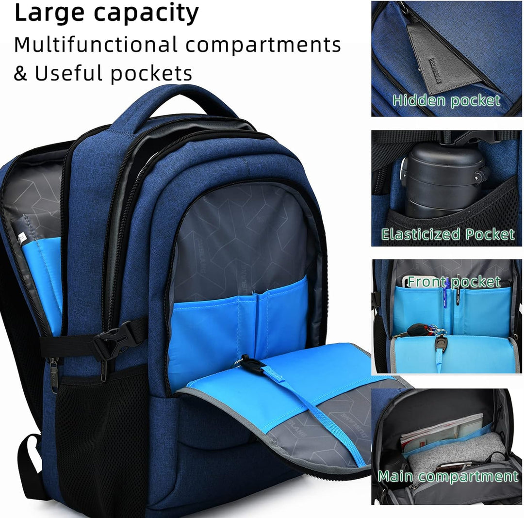 Stijlvolle waterdichte laptoprugzak met USB, perfect voor reizen, werk of school.