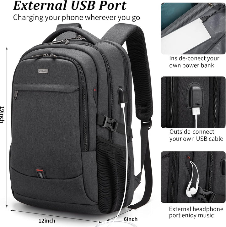 Trendy unisex waterdichte rugzak met USB, ideaal voor dagelijks gebruik en avontuur.