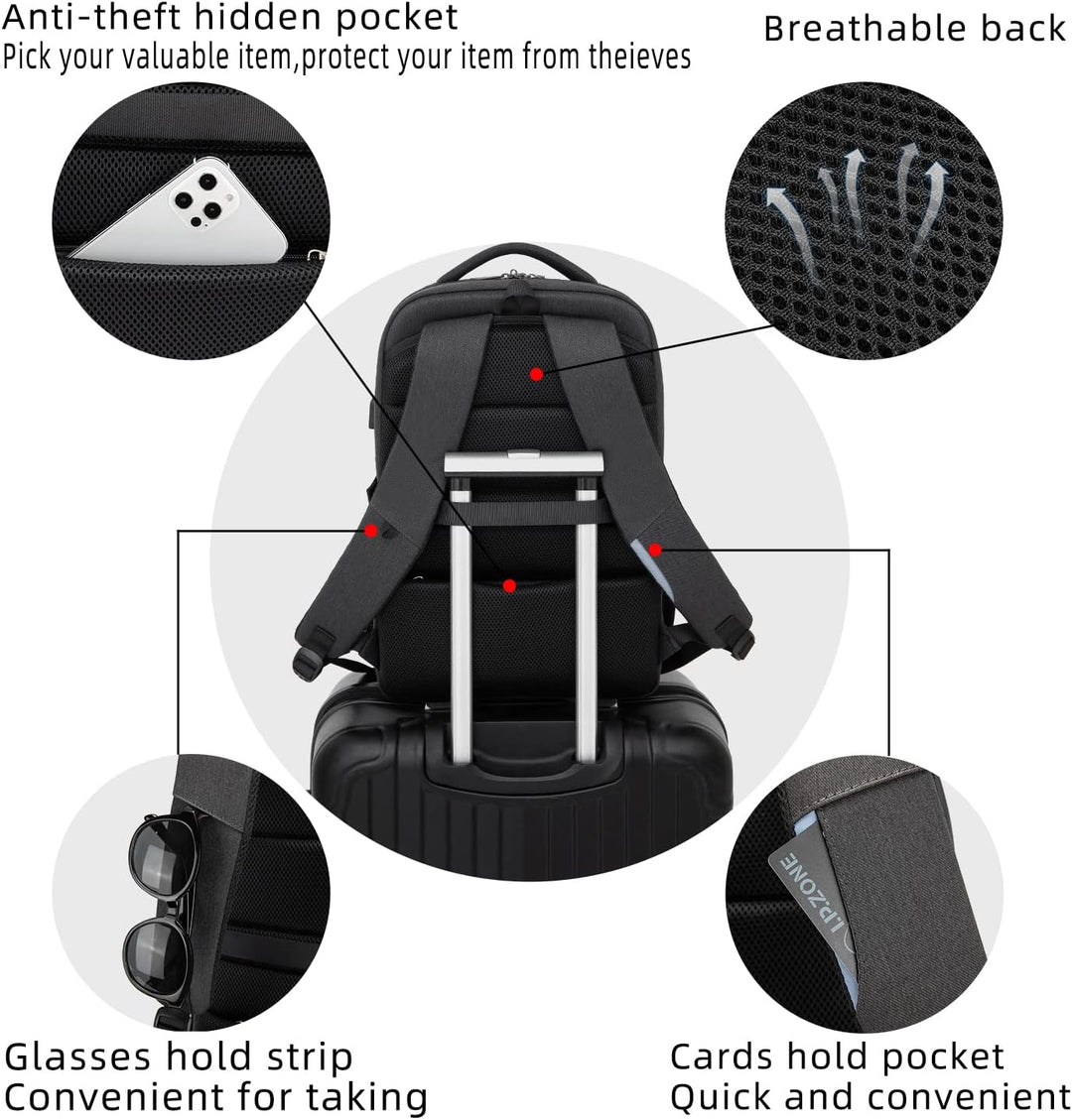 Handige waterdichte rugzak met USB-poort, perfect voor dagtrips en stedentrips.