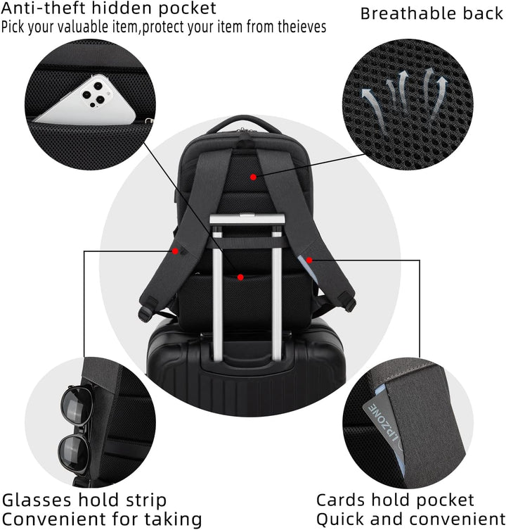 Handige waterdichte rugzak met USB-poort, perfect voor dagtrips en stedentrips.