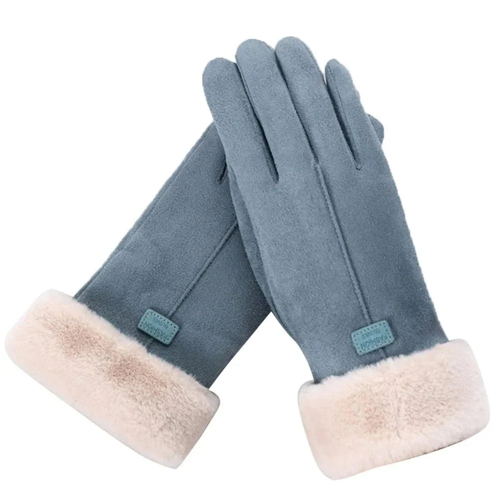 Paar zwarte winterhandschoenen met textuur, geschikt voor mannen en vrouwen