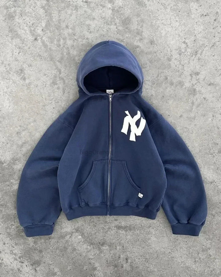 Ultiem comfortabele oversized Y2K hoodie met abstracte kunst, perfect voor relaxte dagen en streetwear stijl.