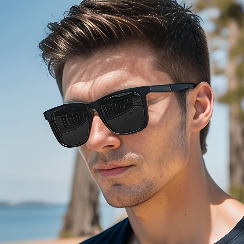 Unisex Y2K zonnebril met polariserende lenzen, ideaal voor retro stijl en UV-bescherming tijdens sport.