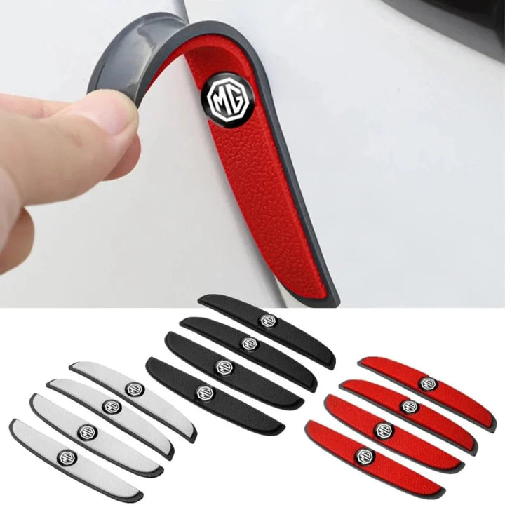 Zwarte rubberen antikrasstrips voor autodeuren, set van 4. Flexibele deurbescherming voor elke auto.
