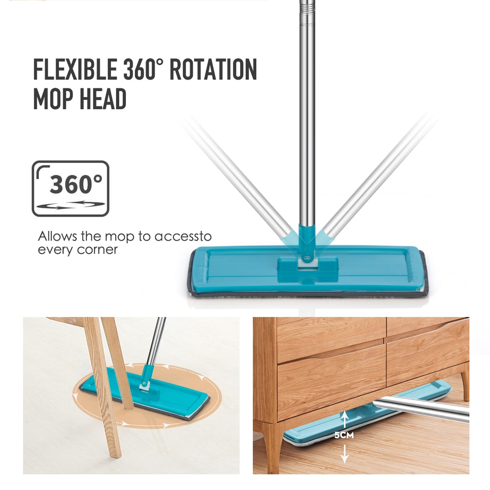 Ergonomische, flexibele dweil voor moeiteloze reiniging van zowel hoge muren als lage vloeren. Zeer praktisch.