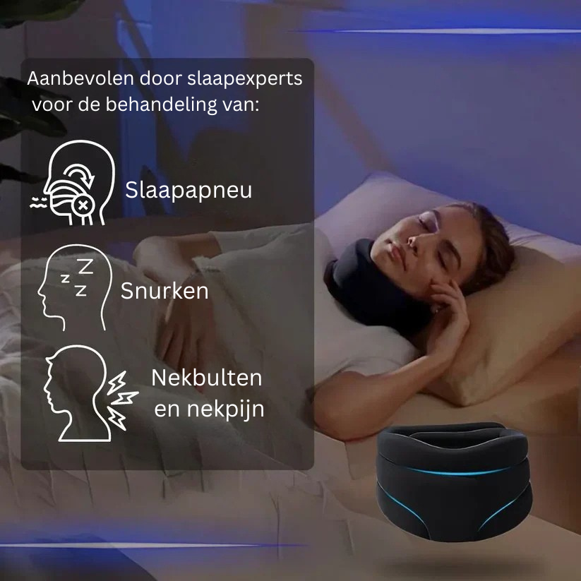 Comfortabele slaaphulp neksteun die het hoofd en de nek ondersteunt voor een betere slaapkwaliteit en welzijn.