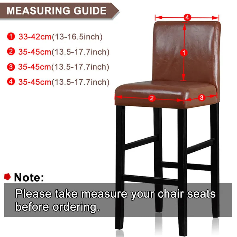Praktische waterdichte stoelhoes, rekbaar en elegant, perfect voor barstoelen en evenementen.